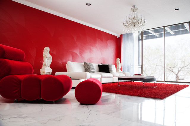 9 Ideen für rote Wohnzimmer