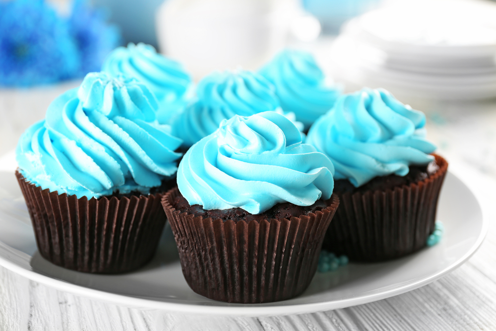 Cupcake with blue frosting