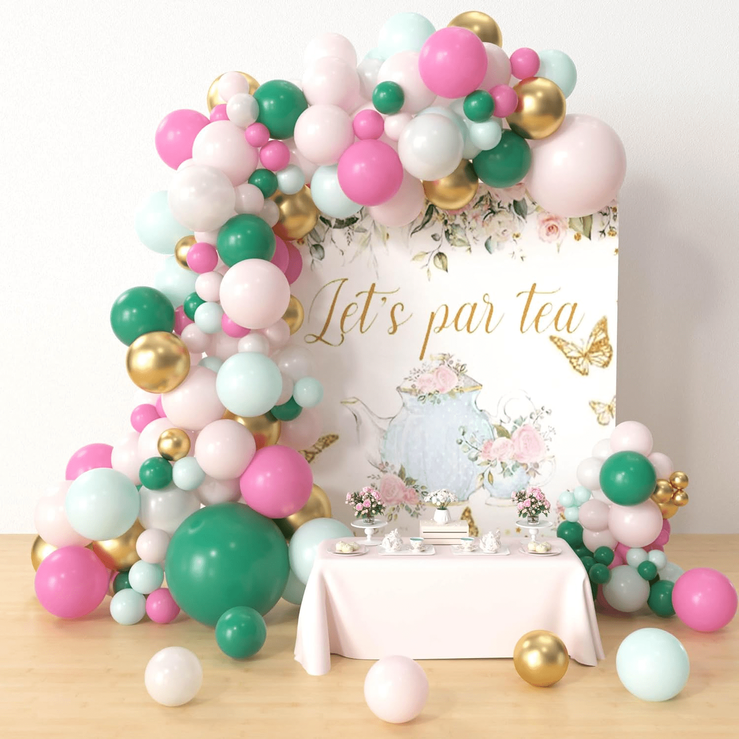 Neon glow in the dark balloon arch
